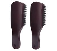 minkissy Brosse à Barbe En Poils De Sanglier 2 Pièces, Manche En Bois Naturel, Compacte Et Portable, Outil De Soin Barbe Pour Hommes, Trou Suspendre, Brosse Moustache Pour Entretien Et Nettoyage