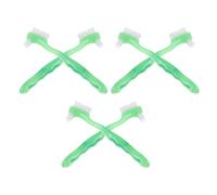 minkissy Brosse à Dents à Poils Souples pour Prothèses Dentaires 6 Pièces Vert Double Face Outil de Nettoyage pour Soins Dentaires des Personnes Âgées Brosse Portable