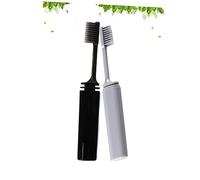 minkissy Brosse à Dents Pliable En Avec Poils En Charbon Set De 2 + Brosse à Dents De Voyage Pratique Pour Soins Personnels