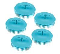 minkissy Brosse à Shampooing Ronde en Plastique Couleur Aléatoire 5pcs Nettoyage Profond des Racines Matériau Pp et Tpr pour Massage Quotidien du Cuir Chevelu Usage Domestique