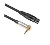 minkissy Câble Adaptateur 3,5 MM vers Xlr Femelle Coudé à 90 Degrés 0,3 M Solide en PVC pour Microphone Téléphone Studio et Scène