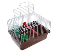 minkissy Cage à Oiseaux Portable pour Petits Oiseaux et Animaux, Design Léger en Abs et Fer, avec Perchoir, Mangeoire et Abreuvoir, pour Voyages et Aventures en Plein Air Couleur Aléatoire