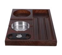 minkissy Cendrier à Cigares en Bois Robuste Plateau à Cigarettes Élégant et Facile à Entretenir, Design Unique pour Usage Intérieur et Extérieur, Présent Fête des Pères