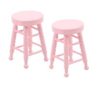 minkissy Chaise Ronde Haute pour Maison de Poupée Décor Micro Tabourets Roses Mobilier Miniature Naturel et Réaliste