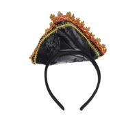 minkissy Chapeau Pirate Accessoire Costume Élastique Bandeau Rouge à Liseré Doré Unisexe Garçon Fille Adulte Pour Halloween Cosplay Fête Danse Spectacle