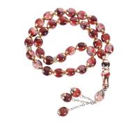 minkissy Chapelet Perles d'Agate Naturelle 33 Perles Colorées Fournitures Musulmanes Chaîne de Prière Décorative pour Pèlerinage et Prières