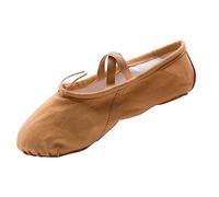 minkissy Chaussures De Ballet pour Femmes Pantoufles De Danse Traditionnelle Semelles Antidérapantes Marron