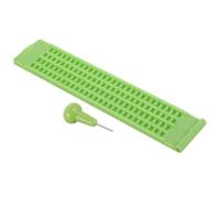 minkissy Clavier en braille pour aveugles et stylet, ardoise d'écriture en plastique, 4 lignes 28 cellules, 1 set, pour apprentissage et autonomie