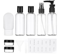 minkissy Coffret De Toilette De Voyage - Lot De 6 Flacons Rechargeables Avec Pompe Et Lotion Étanches Et Compacts Pour Soins De La Peau Shampoing Gel Et Plus