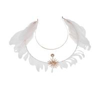 minkissy Coiffe Halo Blanche pour Femme Couronne de Déesse Diadème Accessoire de Déguisement Halloween pour Mariages et Événements Cosplay
