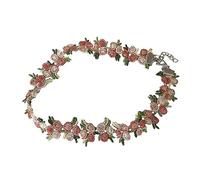 minkissy Collier De Collier De Fleurs Foulard Bijoux Collier De Cou Pour Femme Délicat De Cou Doux Collier De Mode Décoration Du Cou Rose