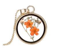 minkissy Collier de fleurs séchées collier créatif femme fleur femme bijoux Chaîne de clavicule Orange