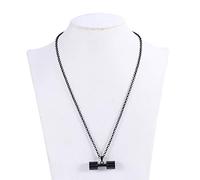 minkissy Collier Femme Pendentif Couple Sportif Série Haltère et Barbell Noir Accessoire Unique pour Événements et Quotidiens