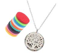 minkissy Collier Pendentif Aromathérapie Avec Coussinets Feutre Diffuseur Huiles Essentielles Creux Design Arbre