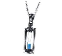 minkissy Collier Pendentif Sablier Vintage Pour Hommes, Chaîne En Acier Inoxydable 3mm x 60cm, Bijoux Homme Rétro, Accessoire Mode Masculin, Style Classique Et Unique