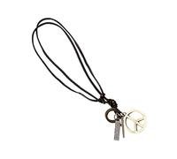 minkissy Collier Pendentif Signe De Paix Réglable En Cuir Vintage Pour Hommes Et Femmes Bijoux Symbolique En Alliage Antique Accessoire Polyvalent Pour Festivals Et Présents
