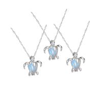 minkissy Collier Pendentif Tortue Lumineux 3 Pièces Multicouleur En Alliage Perlé Bijoux Femme Fête Style Bohème