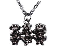 minkissy Collier Singe Pendentif Inspirant Trois Singes Sages Ne Voir Parler Écouter Accessoire Élégant Pour Couple Et Famille