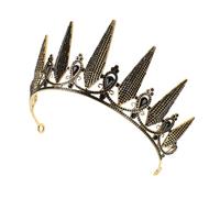 minkissy Couronne Baroque Casque De Mariage Couronnes De Mariée Pour Mariage Bandeau De Diadème D'halloween Coiffes De Mariée Pour ne D'anniversaire Strass Golden