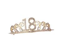 minkissy couronne d'anniversaire en alliage hair charms wedding decorations gâteau Ceinture 18e anniversaire pour les filles Couronne du 18e anniversaire couronne de cheveux d'anniversaire