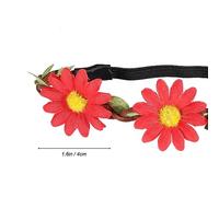 minkissy Couronne De Cheveux Hawaïenne En Tournesol Bandeau À Fleurs Rouges De Style Coiffe À Fleurs Pour Fête Sur La Plage Coiffe À Thème Tropical