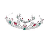 minkissy Couronne Renne Avec Strass Et Fausses Perles Coiffe Accessoire Photo Pour Mariée Ou Déguisement Style Baroque Unique Et Léger