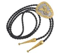 minkissy Cravate Bolo Western pour Homme en Cuir PU Ajustable avec Pendentif Fer à Cheval et Aigle Vintage Accessoire Western Classique pour Fêtes Mariages et Tenues Cowboy
