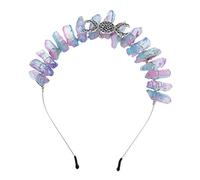 minkissy Cristal Creux Bandeau En Pierre Naturelle Couronne De Filles Bandeau Guirlande Décoration De Mariage Coiffes De Mariée Pour Mariage Couronne De Sirène Bal De Cristal Naturel