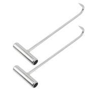 minkissy Crochet Métallique de Levage Renforcé Anti-rouille 2 Pièces, Modèle T en Acier Galvanisé, Outil Manuel pour Couvercle de Regard D'égout Robuste et Polyvalent, Usage Industriel