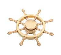 minkissy Décoration de Roue de Navire en Laiton Or Poignée Rotative Antistress, Artisanat Solide pour Bureaux et Étagères, Style Marin et Ambiance Littéraire