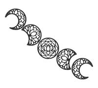 minkissy Décoration Murale Créative en Bois Colle Éponge Facile à Appliquer Forme Lune 5 Pièces pour Décorer Chambre ou Artistique