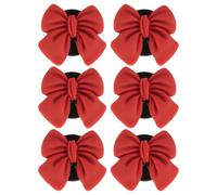 minkissy Diffuseur d'arôme pour voiture 6pcs avec clip en résine nœud rouge, désodorisant pour grille d'aération, accessoire décoratif pour tableau de bord et bureau