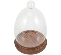 minkissy Dôme de Verre avec Base en Bois pour Couverture de Fleur Préservée, Décoration Délicate et Protection Élégante pour Maison ou Bureau
