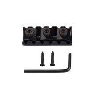 minkissy Écrou de blocage de corde Écrou de blocage pour guitare 42 mm noir en alliage de zinc avec clé, vis de montage et stabilité d’accordage pour guitare électrique GAA02