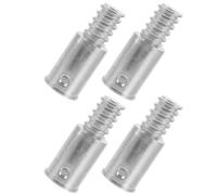 minkissy Embout fileté de la poignée en fer argenté 4pcs pour perches de balai, verrouillage ferme, filetage de précision, pour brosses de nettoyage et serpillières