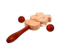 minkissy En Bois Pour Bébé à Main Imprimé Dessins Animés, Petit Format Léger, Anneau De Dentition Sensoriel, Coordination Œil-main, D’éveil Pour Tout-petit, Tambour Portatif Pour Garçon Et Filles
