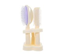 minkissy Ensemble de 4 Brosses et Peignes de Coiffage Multifonctionnels Blancs avec Coussinet Massage, Miroir de Poche et Peigne Boucleur, Kit Coiffure Compact pour Soins Capillaires