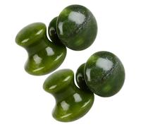 minkissy Ensemble de 4 Pierres de Massage en Jade Vert de Champignon, Masseurs Faciaux Gua Sha Ergonomiques pour Soin du Visage, Stimulation Circulation Sanguine et Détente