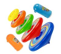 minkissy Ensemble de 5 Toupies à Empiler Colorées 2 Lanceurs Éducatif pour Garçon et Filles Développement Motricité Fine et Coordination Œil-Main Arène de Combat Couleur Aléatoire