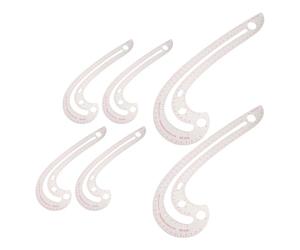 minkissy Ensemble de 6 Règles de Patronage en Plastique Argenté Structure Stable pour Échantillonnage Industriel et Couture de Vêtements