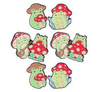 minkissy Ensemble de 8 Broches Fantaisie en Alliage Émaillé Motifs Grenouille et Champignon Mignons Épingles Décoratives pour Paquet à Dos Vestes et Chapeaux Accessoires Amusants pour
