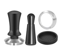 minkissy Ensemble de Tasseur à Expresso en Acier Inoxydable 304 Aiguille et Anneau Doseur 51mm Noir pour Minimiser les Éclaboussures Lors Préparation du Café