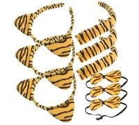 minkissy Ensemble Serrage-tête Oreilles De Tigre Et Queue De Tigre, Costume Animalier, Accessoires Cosplay En Tissu Doux, Taille Garçon Et Filles Et Adulte, Pour Fêtes Costumées Et Halloween