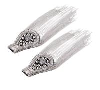 minkissy Épaulettes à Franges et Pompons Argentées 2 Pcs en Alliage sans Nickel, Décoration pour Vestes, Chaussures et Chapeaux, Accessoires Mode Automne-hiver pour Femmes