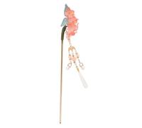 minkissy Épingle à Cheveux Chinoise à Fleur avec Long Pompon Accessoire pour Hanfu Cheongsam et Mariages Style Rétro Rose Bijoux et Filles