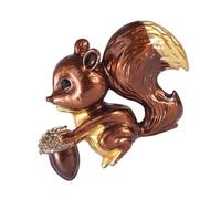 minkissy Épingle de Poitrine pour Femme Broche Élégante Épingle à Écureuil Délicate en Alliage Marron aux Garçons et Filles, Accessoire Décoratif pour Cardigan, Châle ou Pull