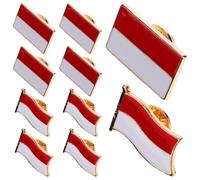 minkissy Épingle drapeau Indonésie et Pologne Lot de 6, Broche à châle en alliage, badges à épingles pour événements formels et loisirs