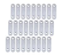 minkissy Équerres d'angle en Acier Inoxydable 57 Mm, Lot de 40 Supports Plats Droits Perforés pour Assemblage Meubles et Étagères, Plaque Métallique Robuste Argentée, Fixation Industrielle