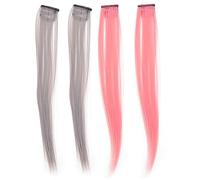 minkissy Extensions De Cheveux Pour Femmes Courtes Et Lisses Lot De 4 Extensions De Cheveux Synthétiques Mèches De Fête Postiche Quotidien Textures Naturelles Pinces À Cheveux Pour Filles