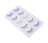 minkissy Faux Cils Colorés En Fibres Synthétiques 5 Paires Épais Bouclés Réutilisables Pour Cosplay Et Fêtes